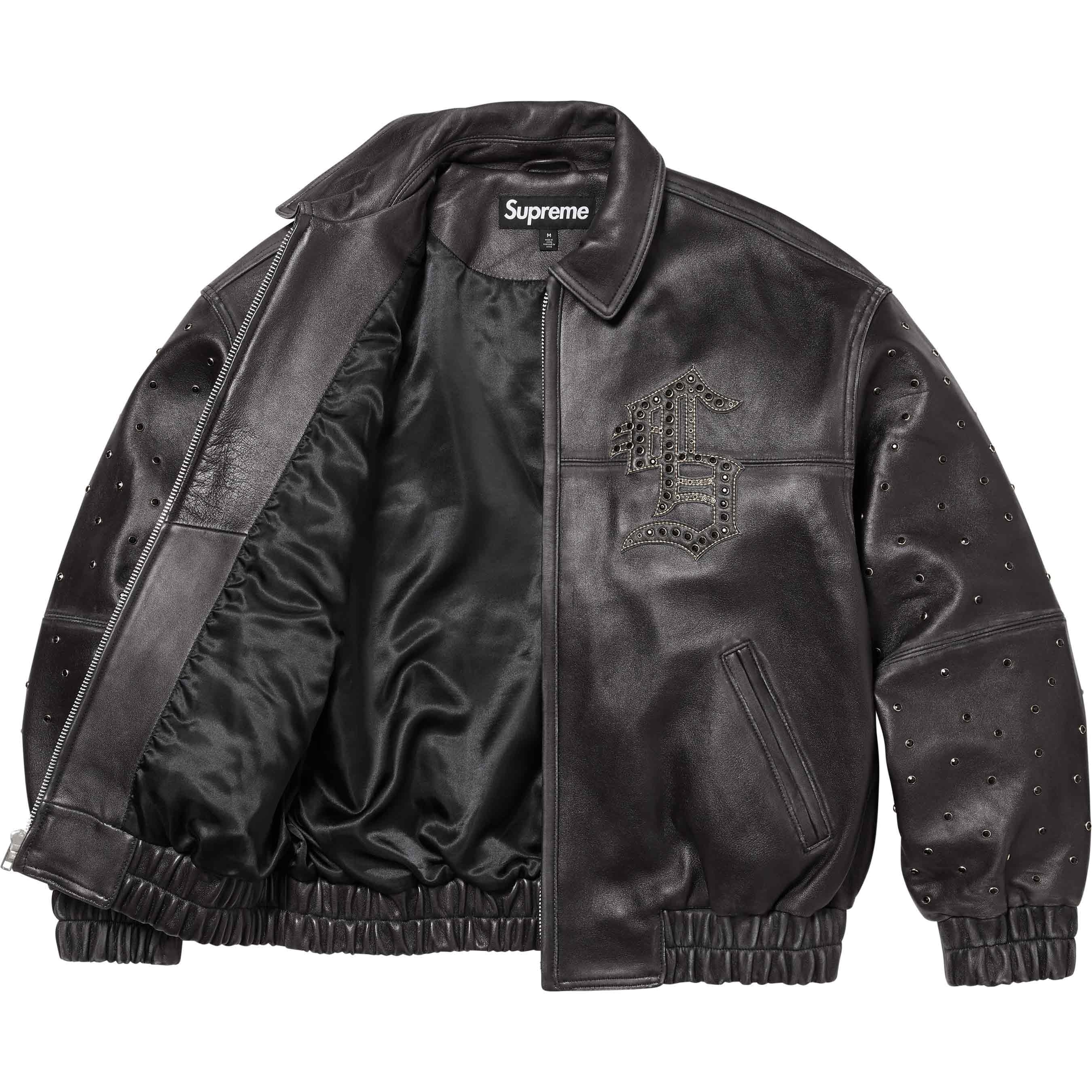 Gem Studded Leather Jacket view 3